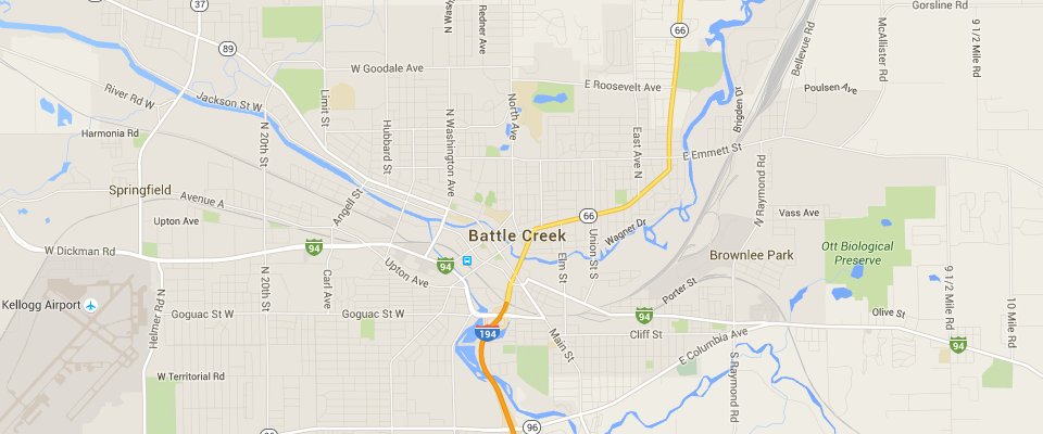 Battle Creek Dumpsters Rental Service Map